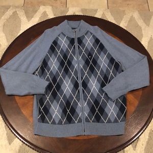 Tommy Hilfiger Full Zip Argyle Sweater XL